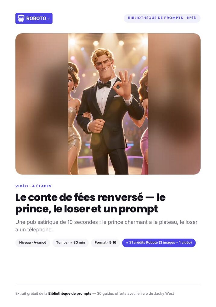 Couverture du guide — Le guide de ce prompt : Le conte de fées renversé — le prince, le loser et un prompt